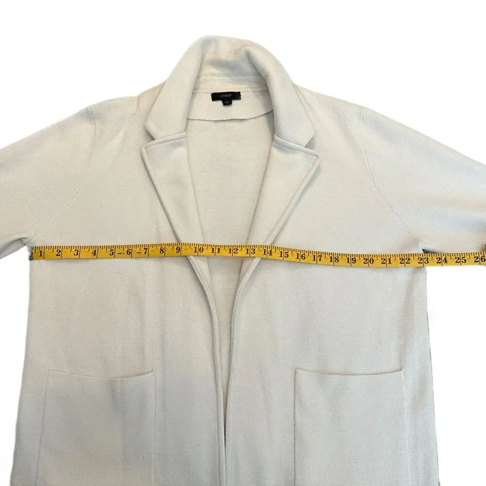J.Crew Sophie Open-Front Sweater-Blazer Merino Wool Cotton Blend Large